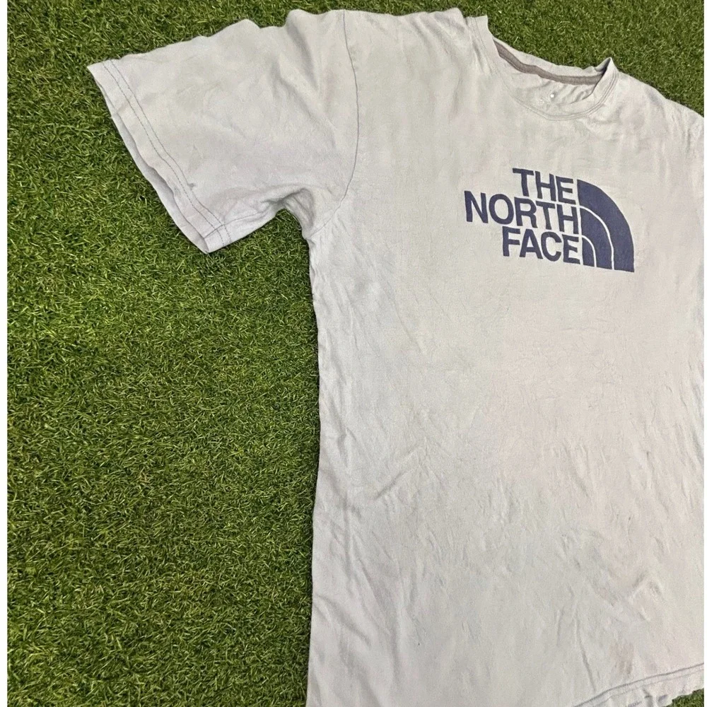 The North Face Mens Graphic T-Shirt Light Blue Half Dome Logo Standard Fit XL